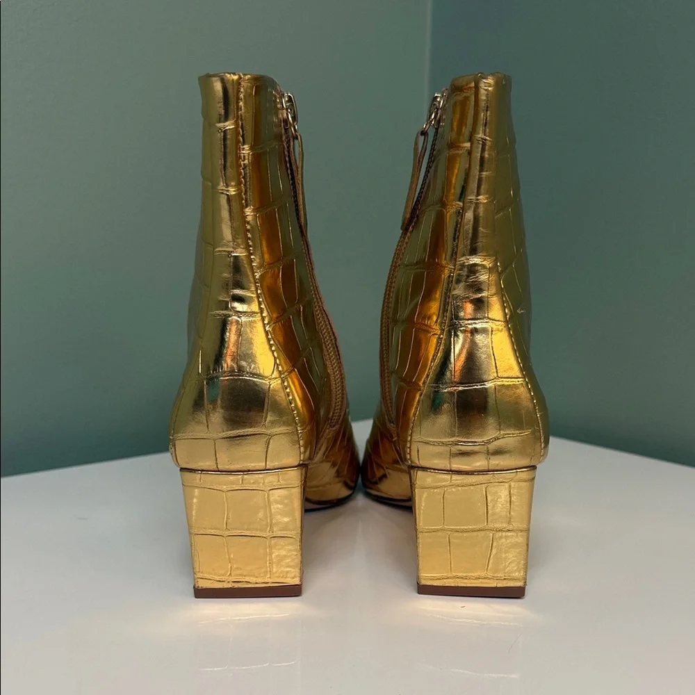SCHUTZ Metallic Gold Ankle Booties - Picture 3 of 6